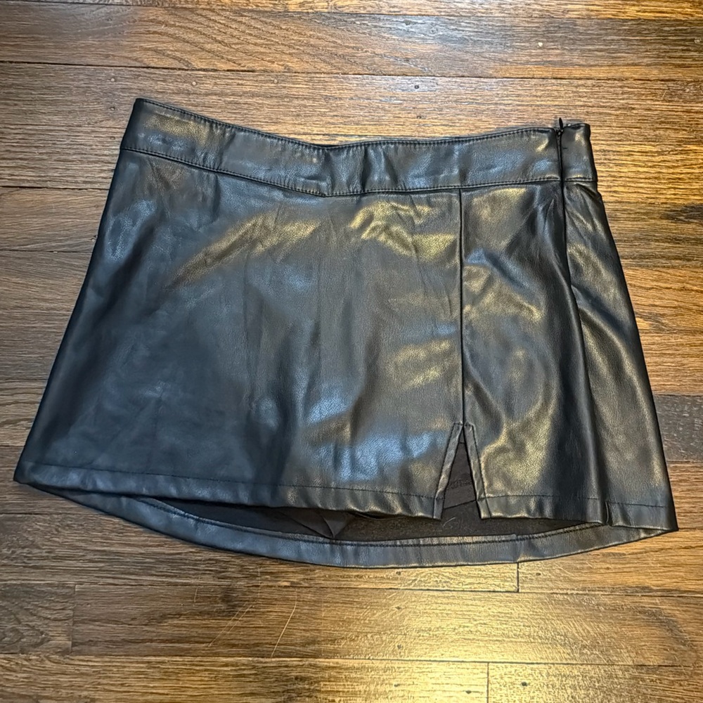 Garage Faux Leather Mini Skort